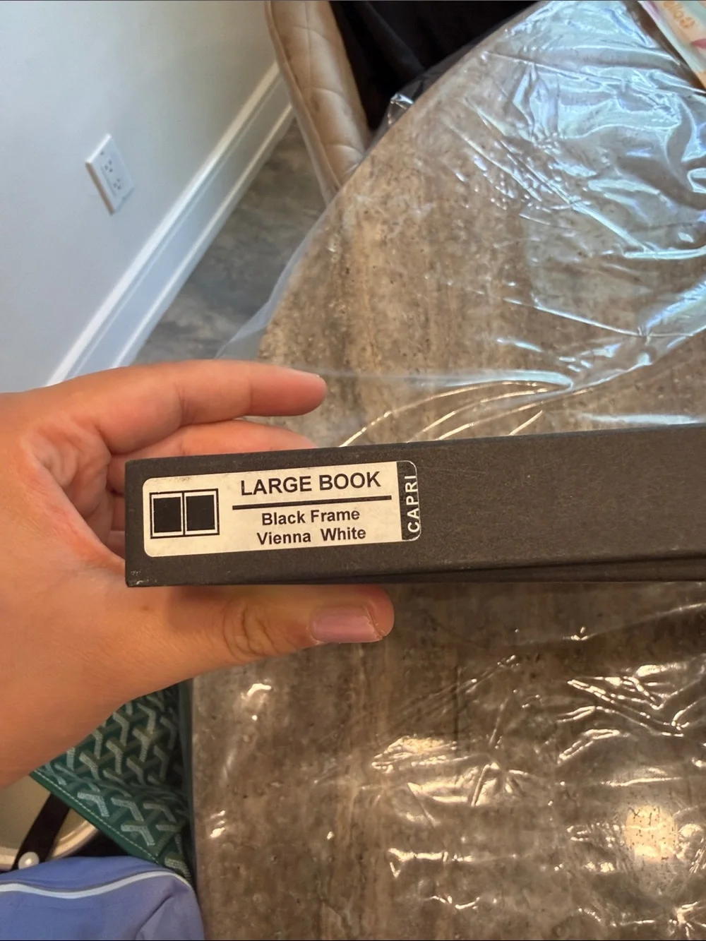 Large Book Black Frame Vienna White
